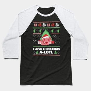Cute axolotl christmas sweater Baseball T-Shirt